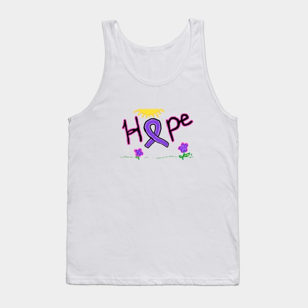 Hope purple ribbon Tank Top by Crazytrain77